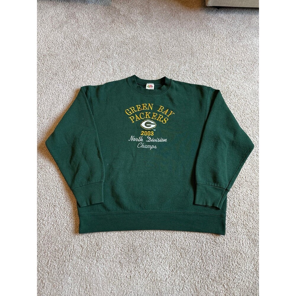 Vintage Green Bay Packers 2003 Hanes Unisex Crewneck Sweatshirt Size Large